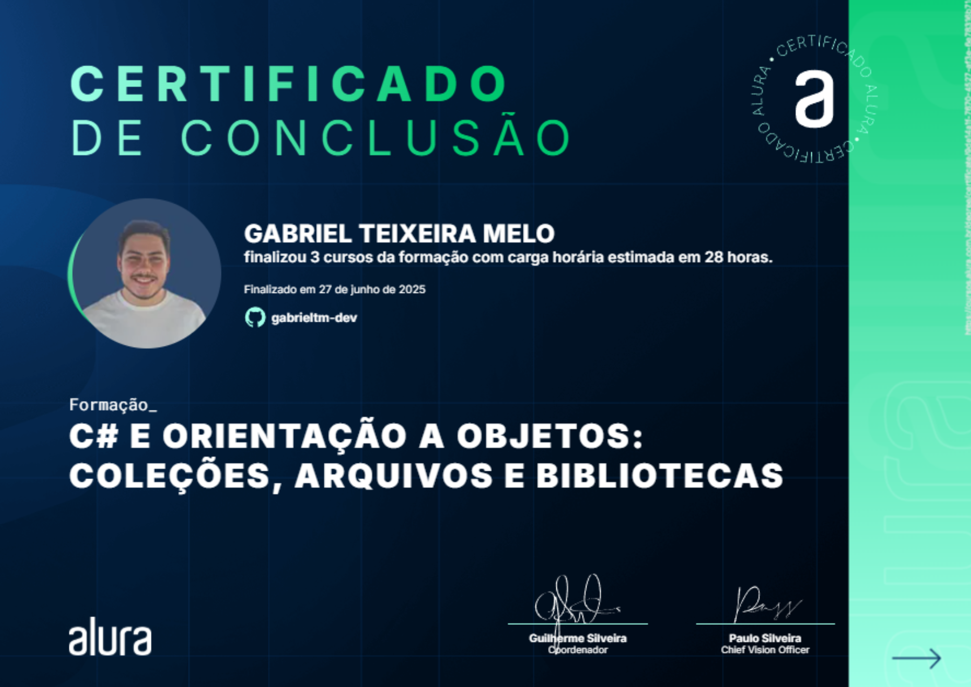 Imagem da certificação