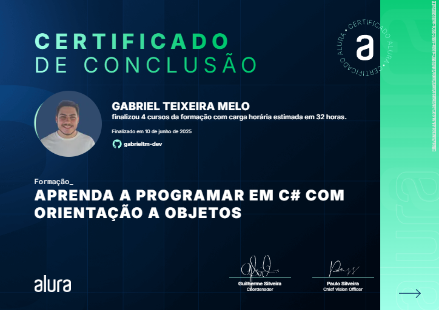 Imagem da certificação