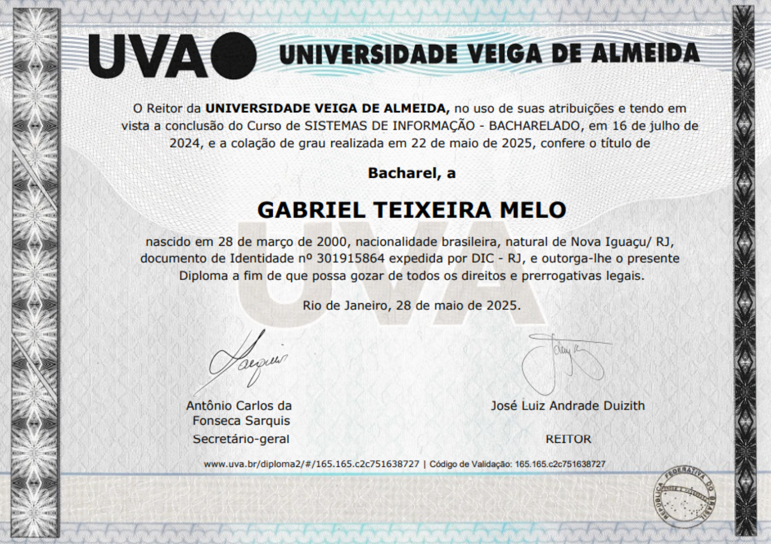Imagem da certificação