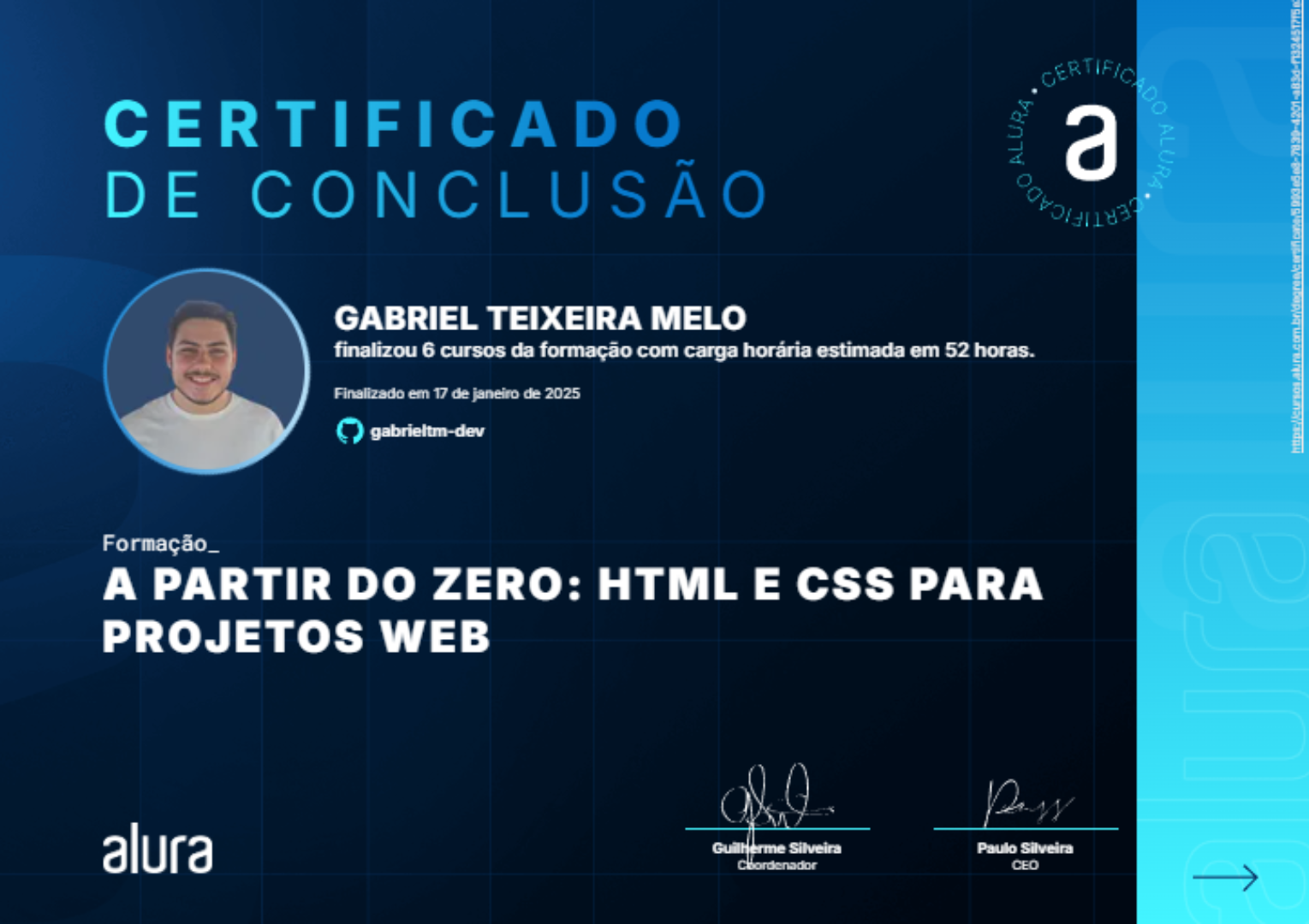 Imagem da certificação