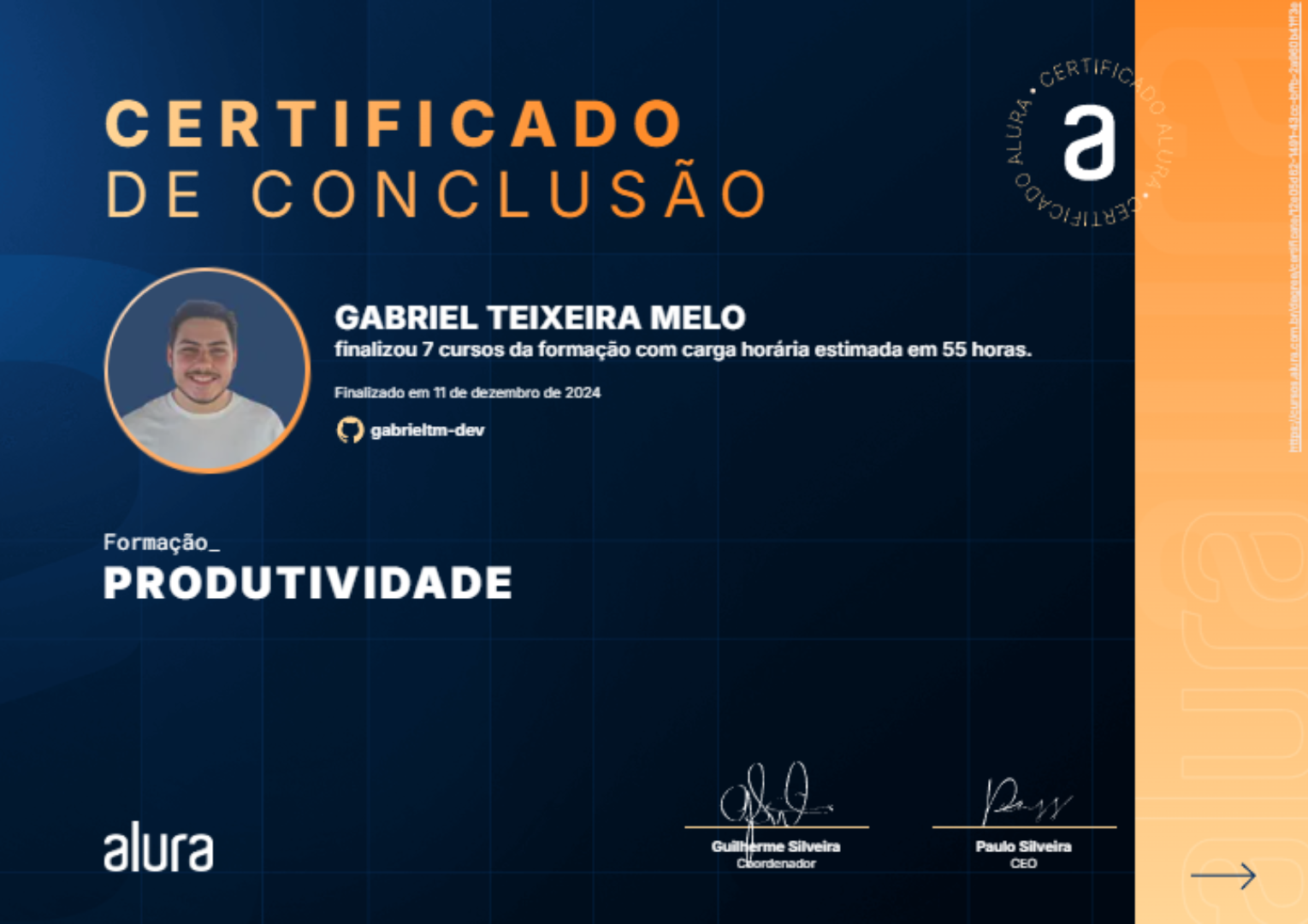 Imagem da certificação